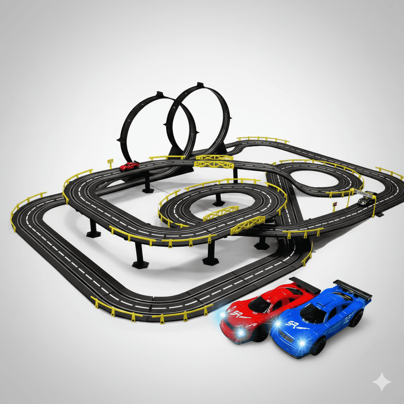 طقم حلبة سباق كهربائية Super Track بطول 11.8 متر
